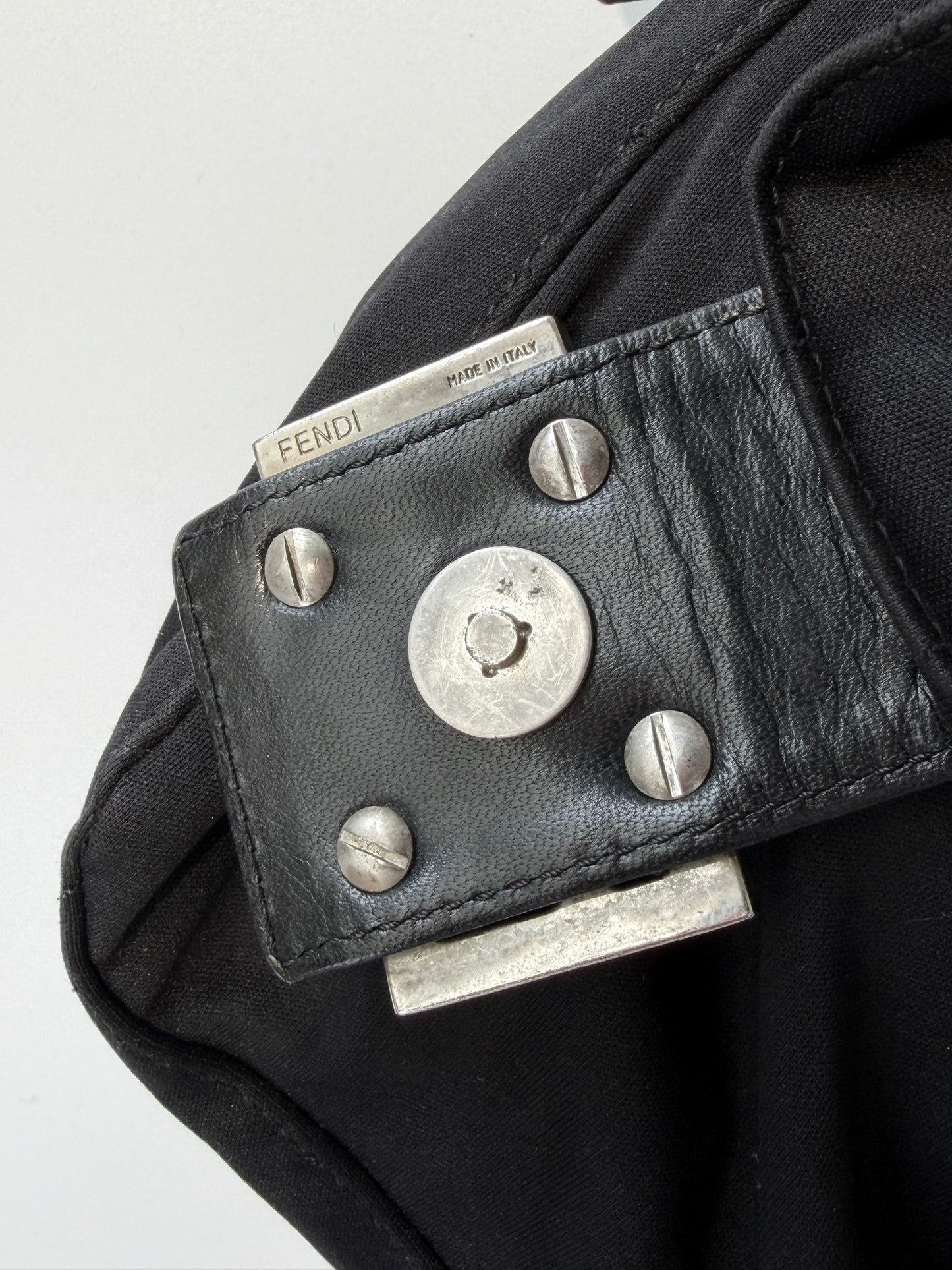 Fendi Black Neoprene Mamma Baguette