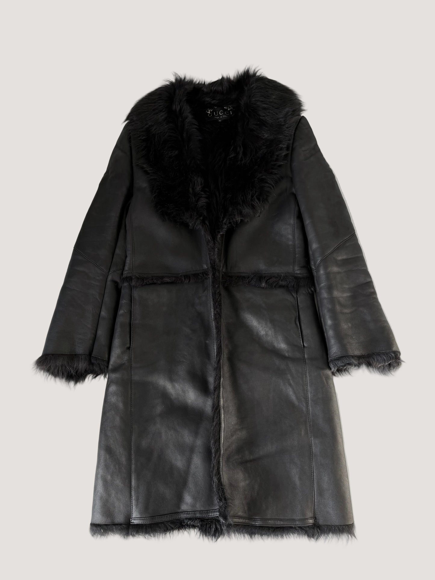 2000’s Gucci by Tom Ford Black Shearling Leather Coat