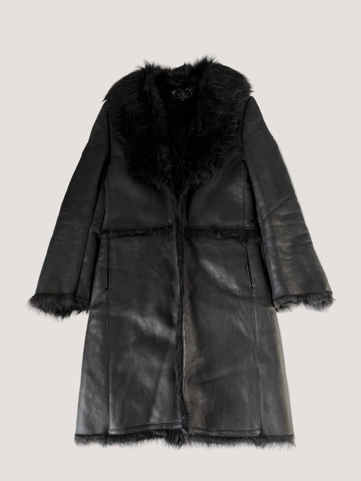 2000’s Gucci by Tom Ford Black Shearling Leather Coat