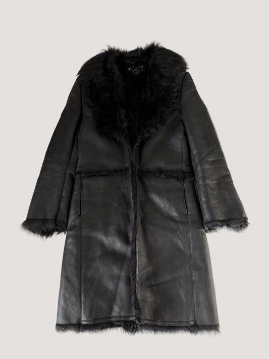 2000’s Gucci by Tom Ford Black Shearling Leather Coat