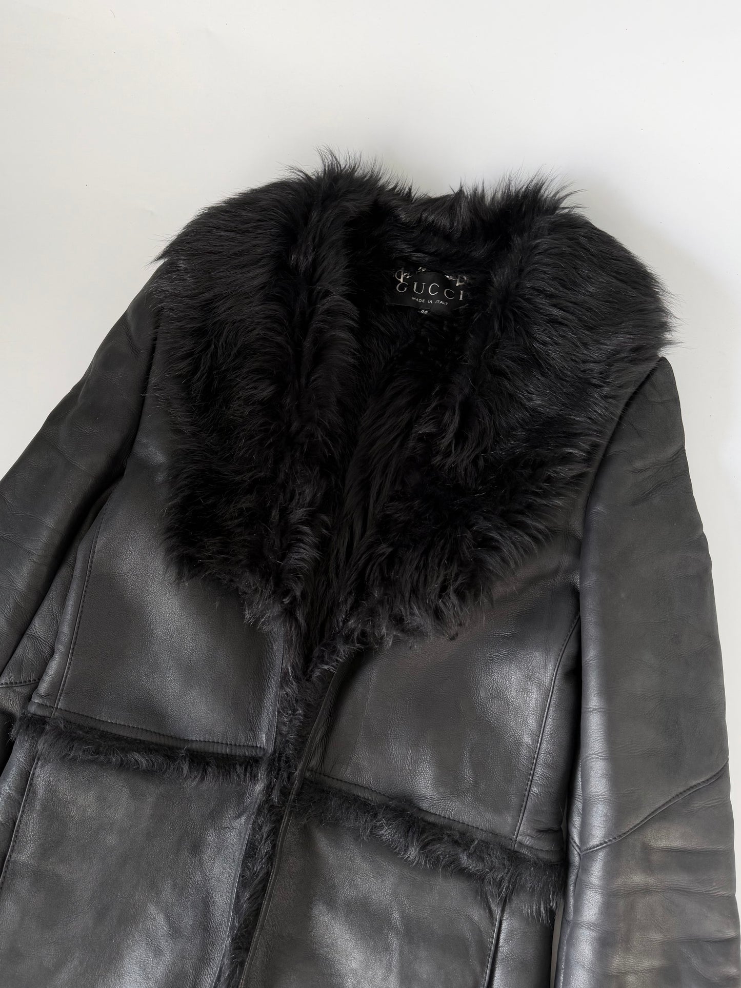 2000’s Gucci by Tom Ford Black Shearling Leather Coat