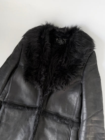 2000’s Gucci by Tom Ford Black Shearling Leather Coat