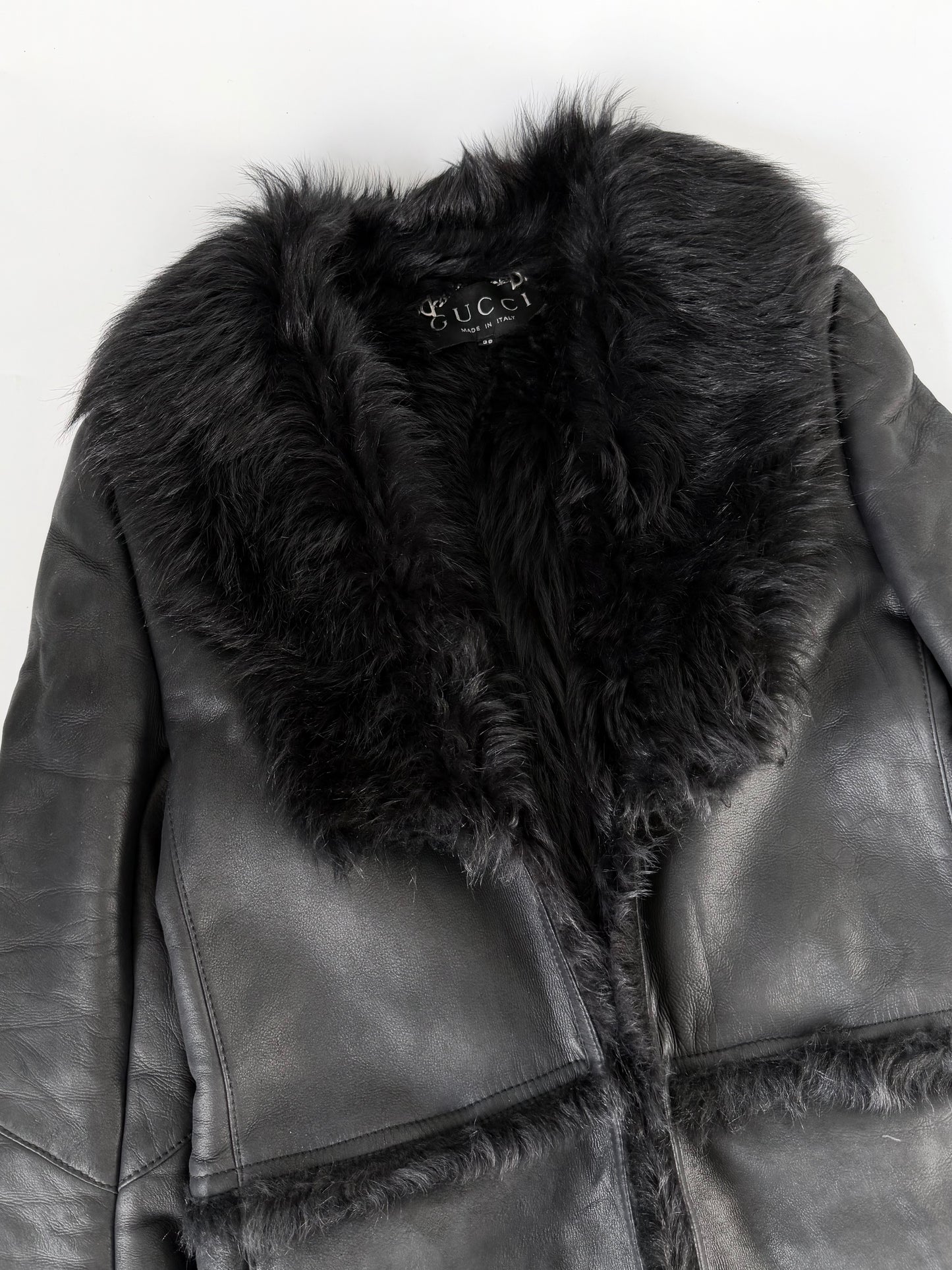 2000’s Gucci by Tom Ford Black Shearling Leather Coat