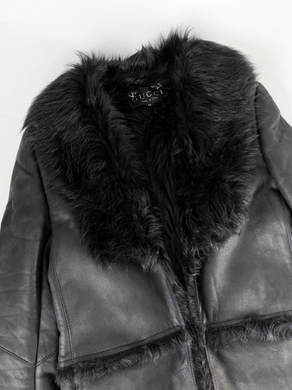 2000’s Gucci by Tom Ford Black Shearling Leather Coat