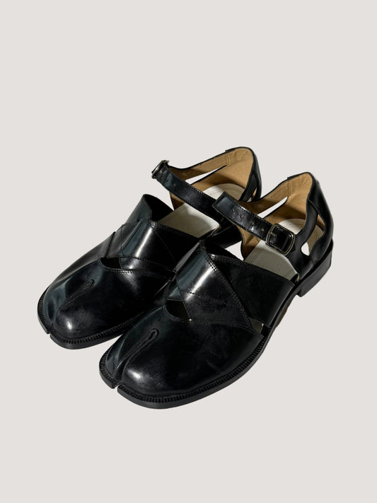 Maison Margiela Black Leather Tabi Sandals