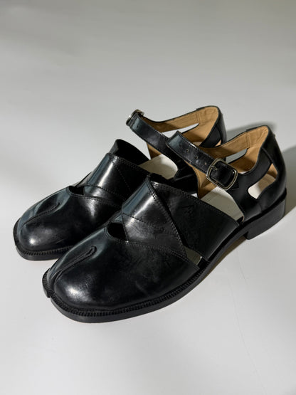 Maison Margiela Black Leather Tabi Sandals
