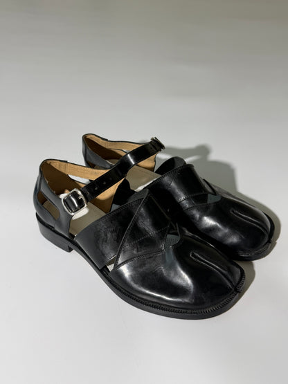 Maison Margiela Black Leather Tabi Sandals