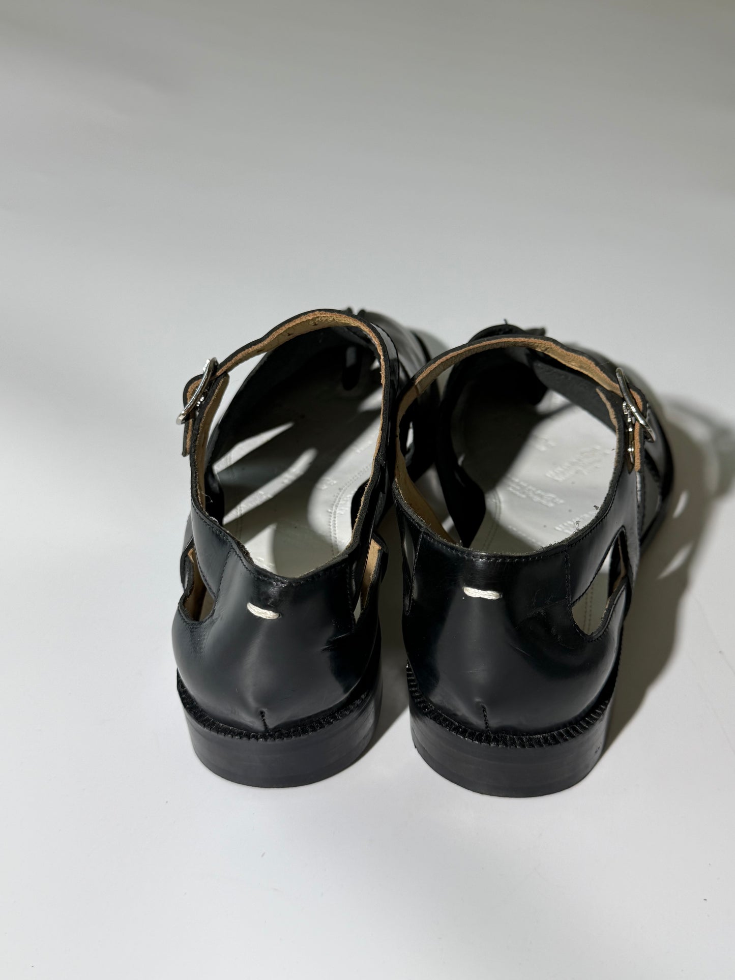 Maison Margiela Black Leather Tabi Sandals
