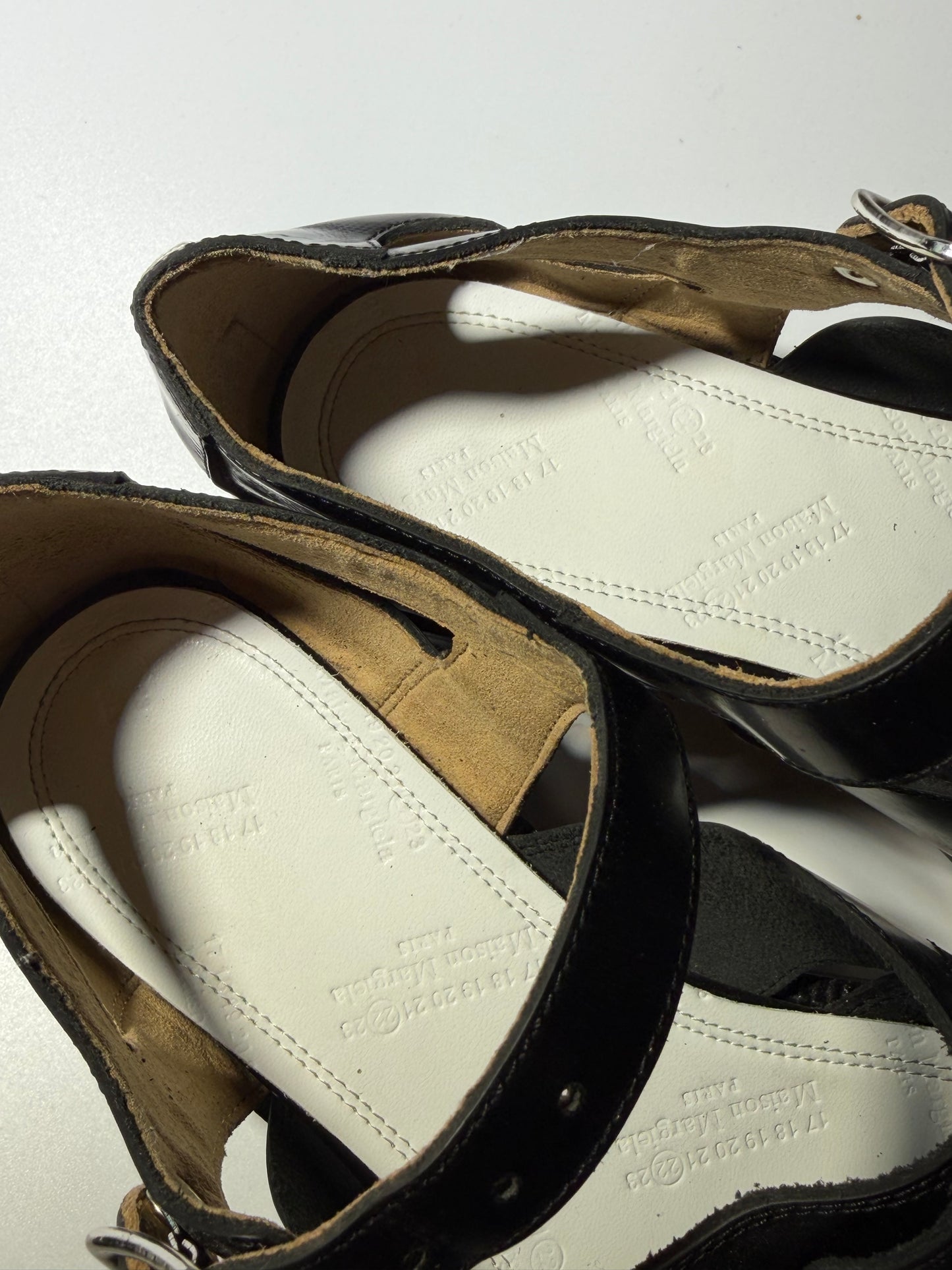 Maison Margiela Black Leather Tabi Sandals