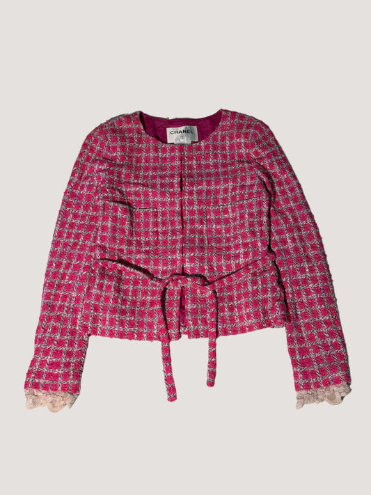 Chanel Summer 2019 Pink & White Tweed Jacket