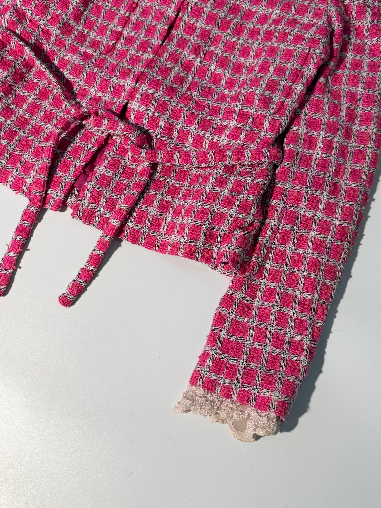 Chanel Summer 2019 Pink & White Tweed Jacket