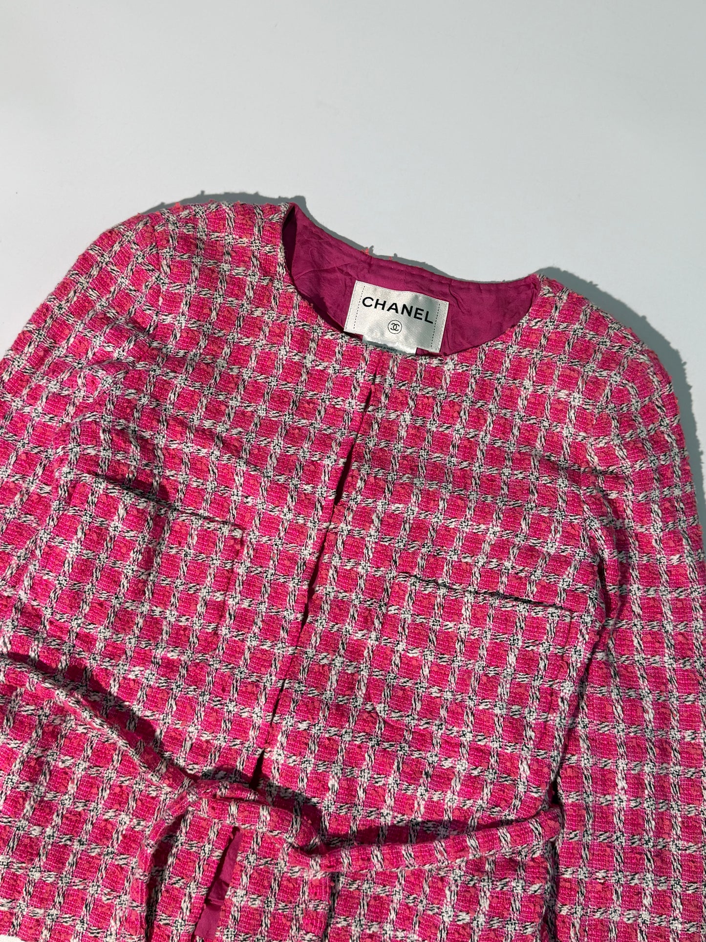 Chanel Summer 2019 Pink & White Tweed Jacket