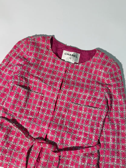 Chanel Summer 2019 Pink & White Tweed Jacket