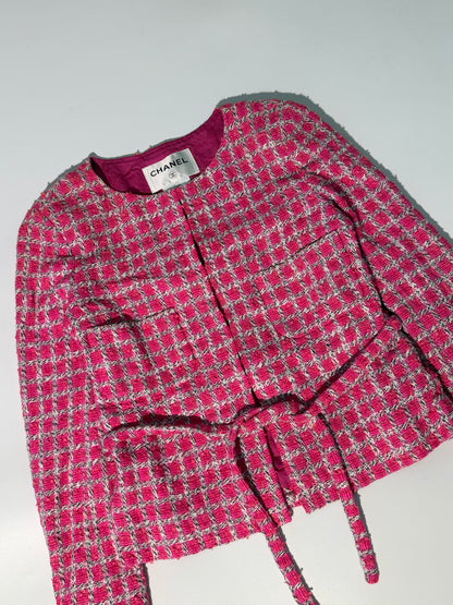 Chanel Summer 2019 Pink & White Tweed Jacket