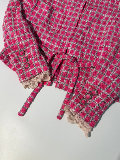 Chanel Summer 2019 Pink & White Tweed Jacket