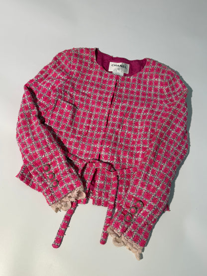 Chanel Summer 2019 Pink & White Tweed Jacket