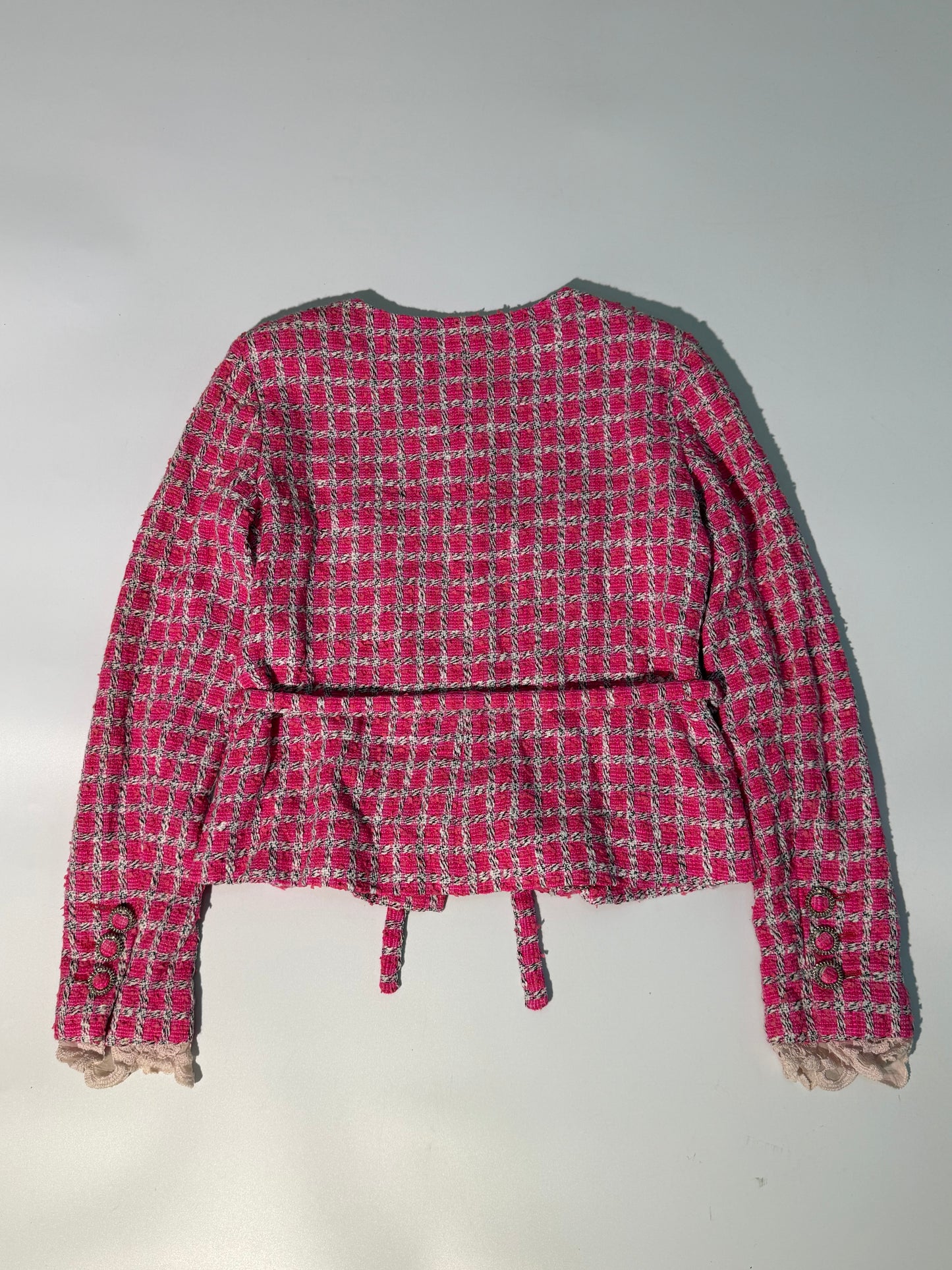 Chanel Summer 2019 Pink & White Tweed Jacket