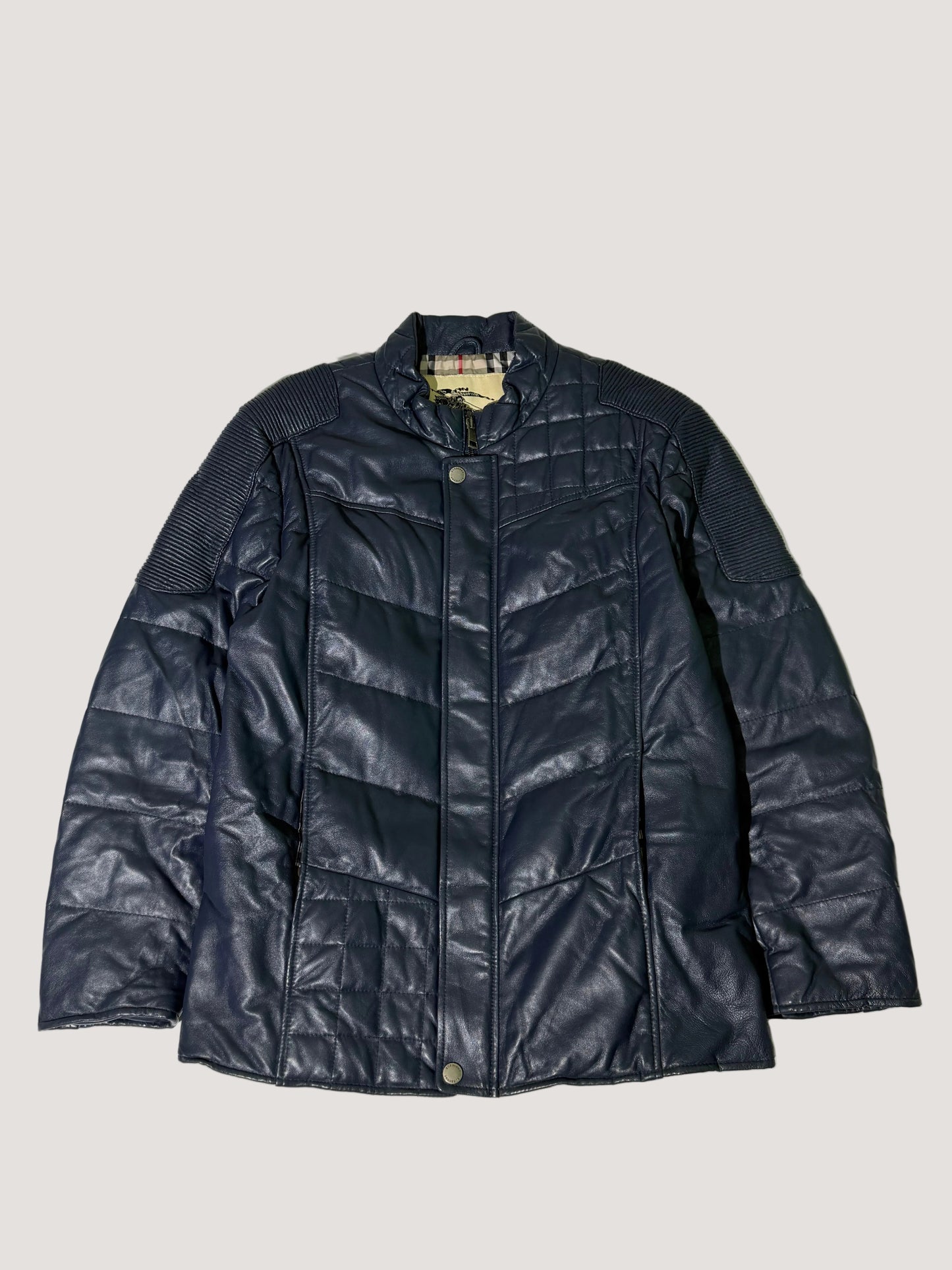 Burberry London Nova Check Lining Quilted Leather Jacket