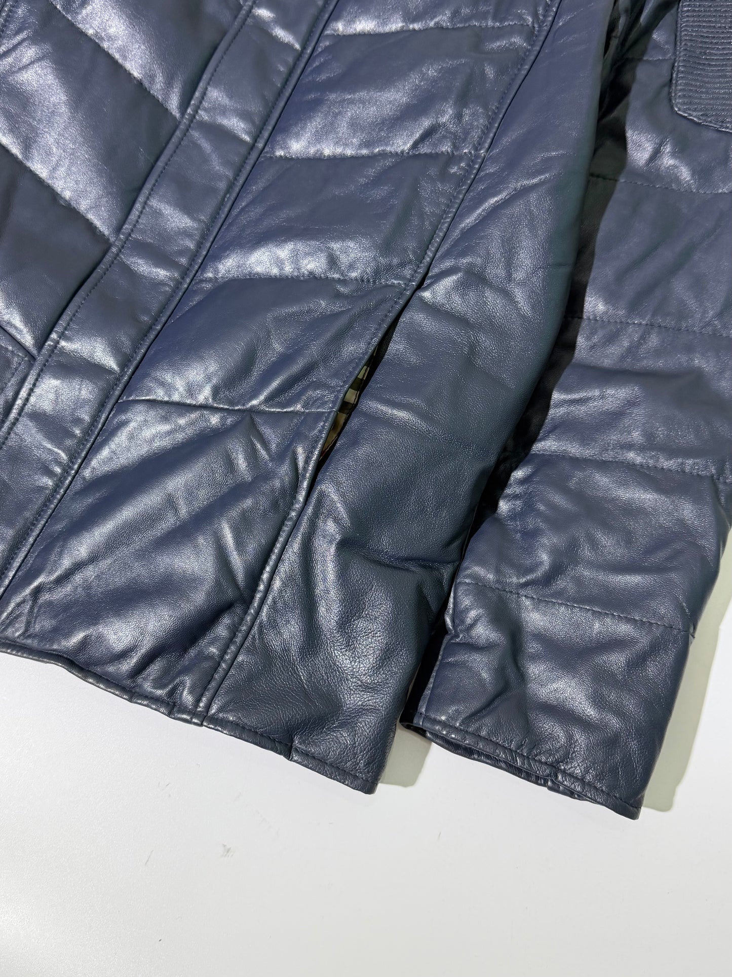 Burberry London Nova Check Lining Quilted Leather Jacket