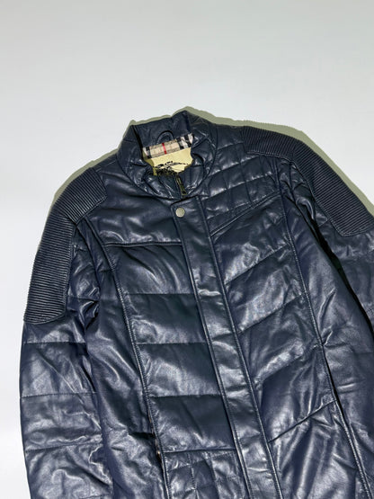Burberry London Nova Check Lining Quilted Leather Jacket