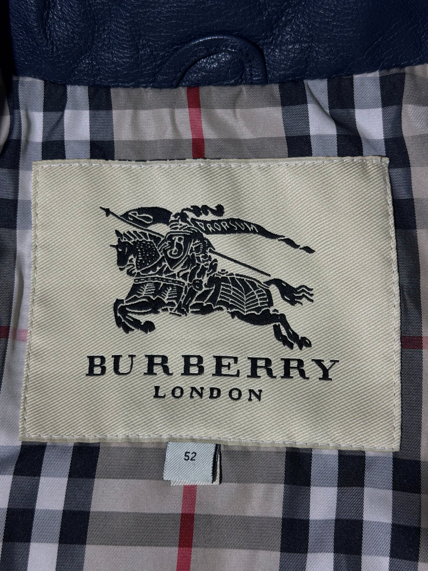 Burberry London Nova Check Lining Quilted Leather Jacket