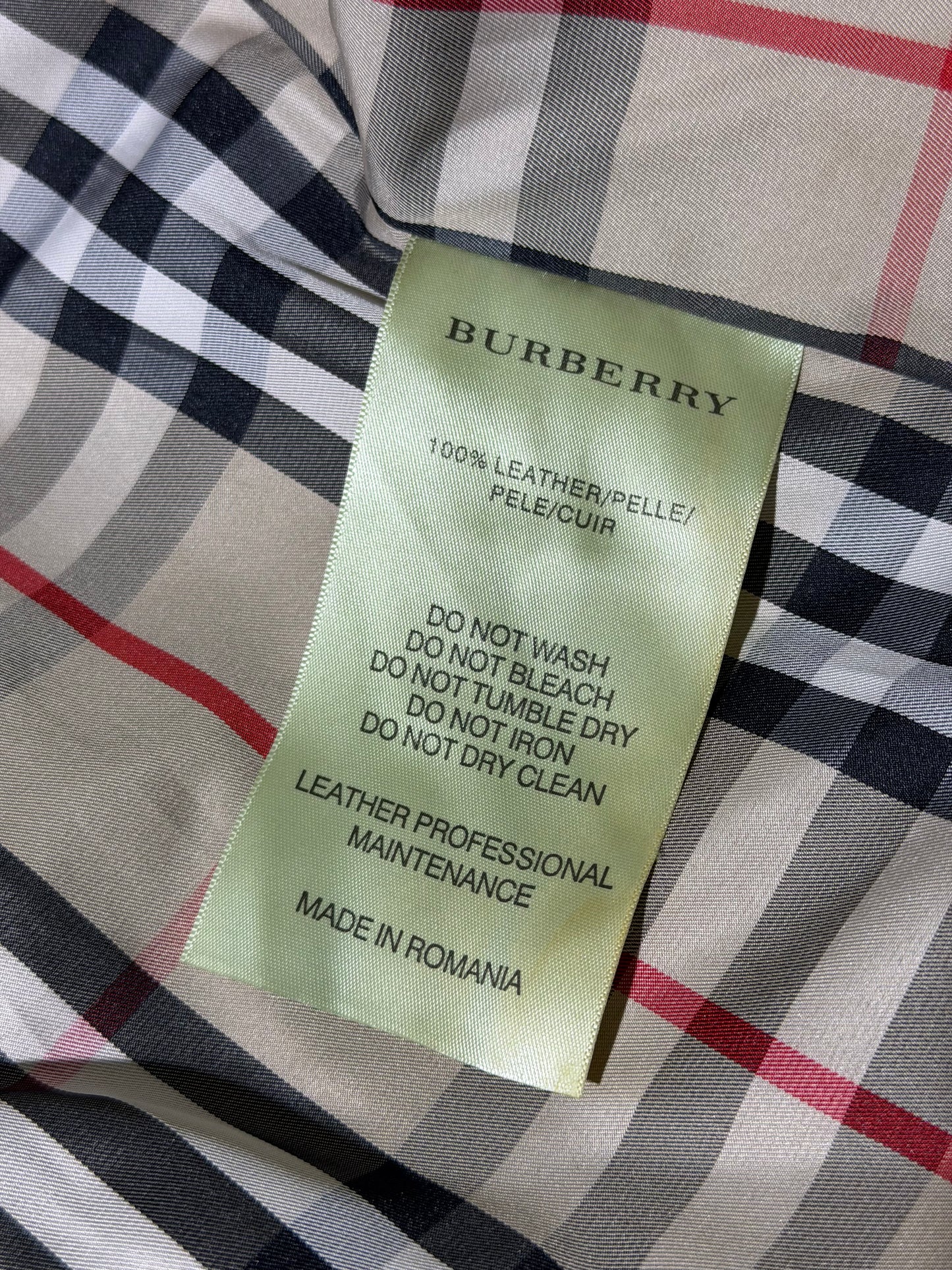 Burberry London Nova Check Lining Quilted Leather Jacket