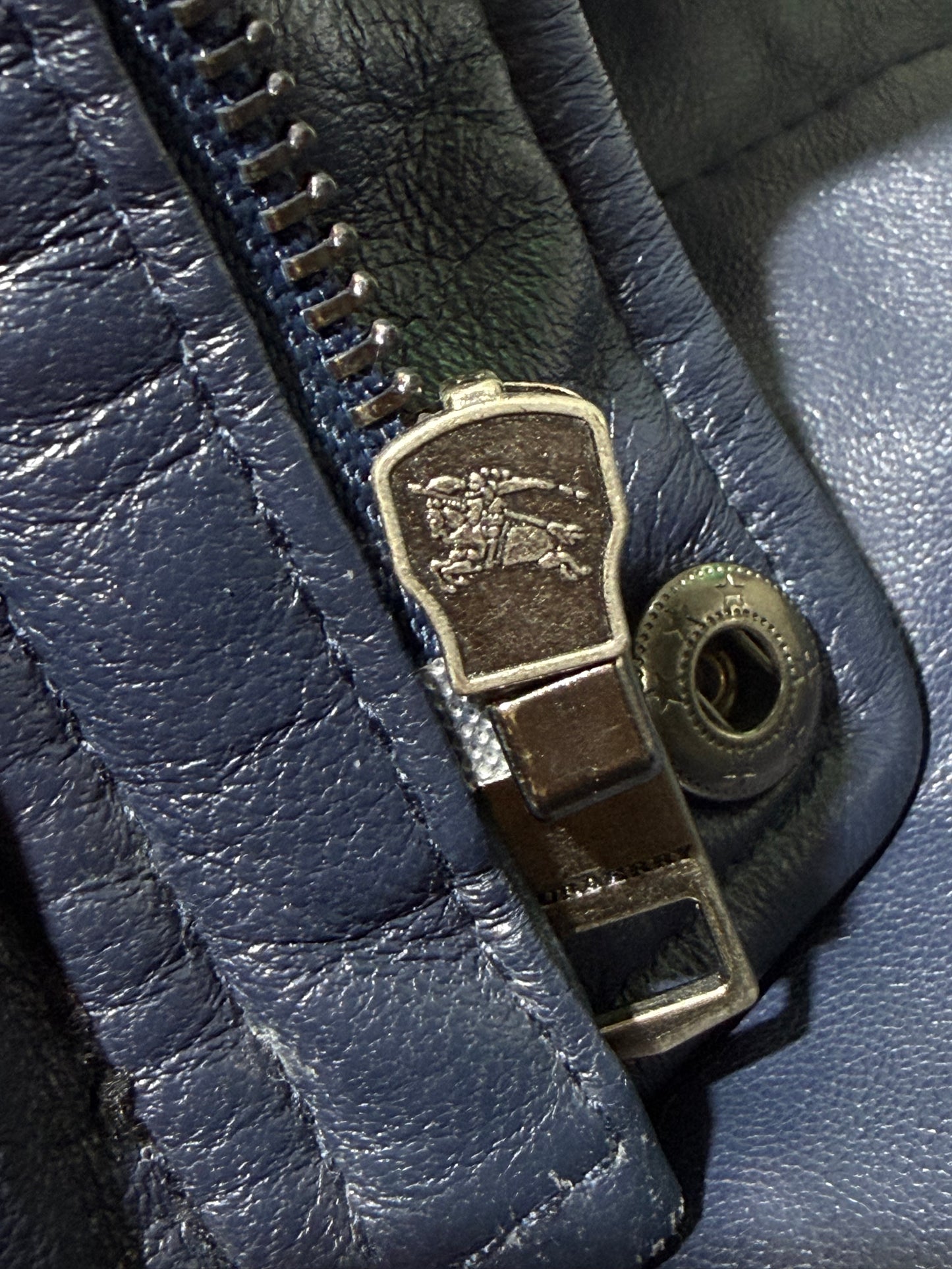 Burberry London Nova Check Lining Quilted Leather Jacket