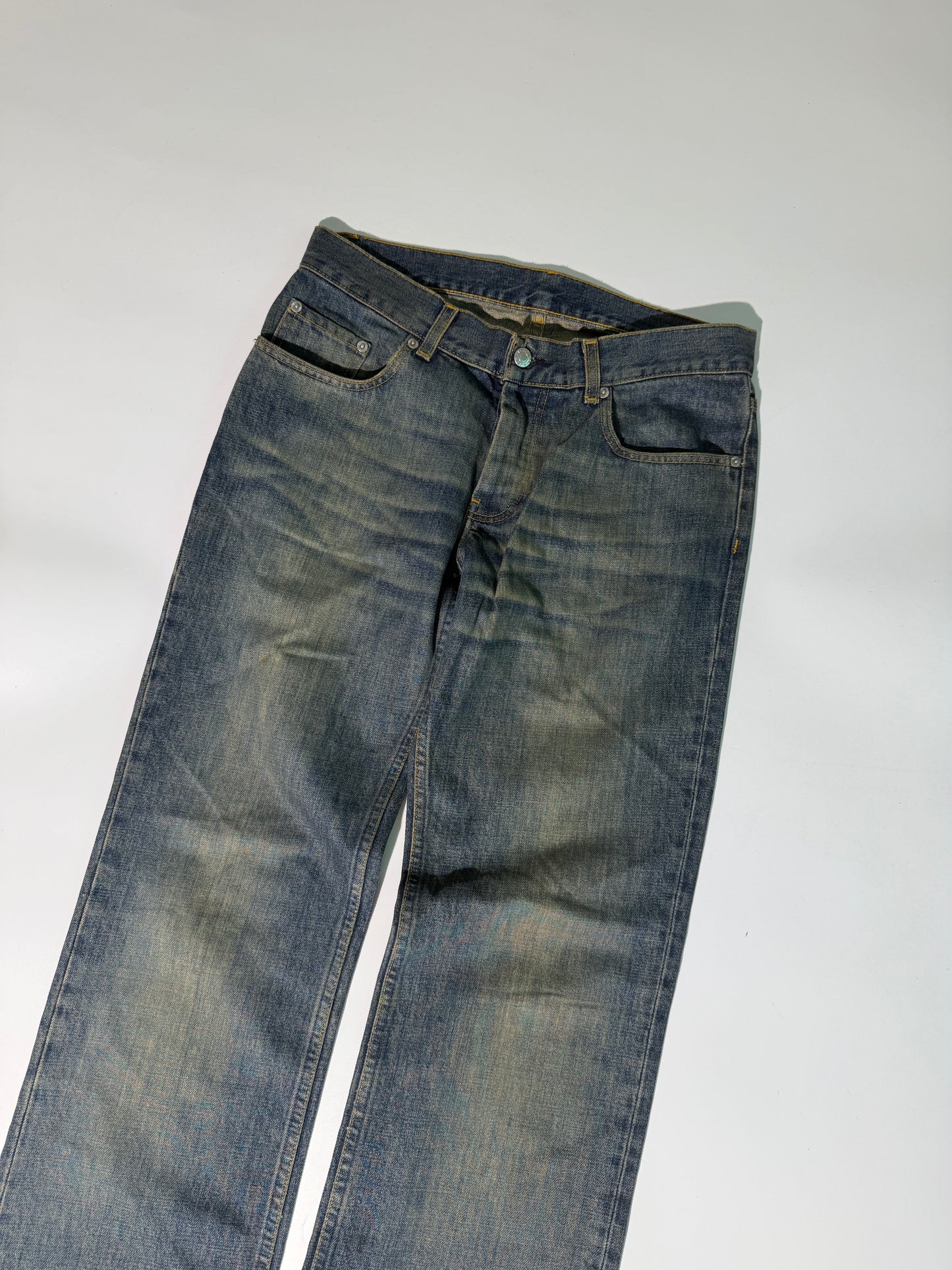 Vintage Helmut Lang Mud-Washed Classic-Cut Denim Pants