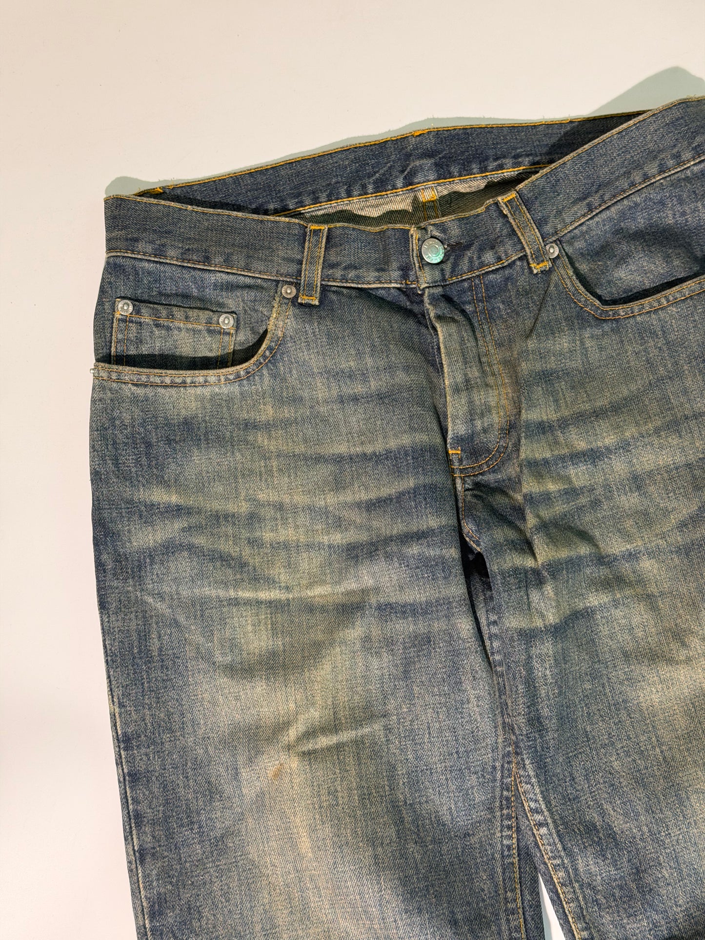 Vintage Helmut Lang Mud-Washed Classic-Cut Denim Pants
