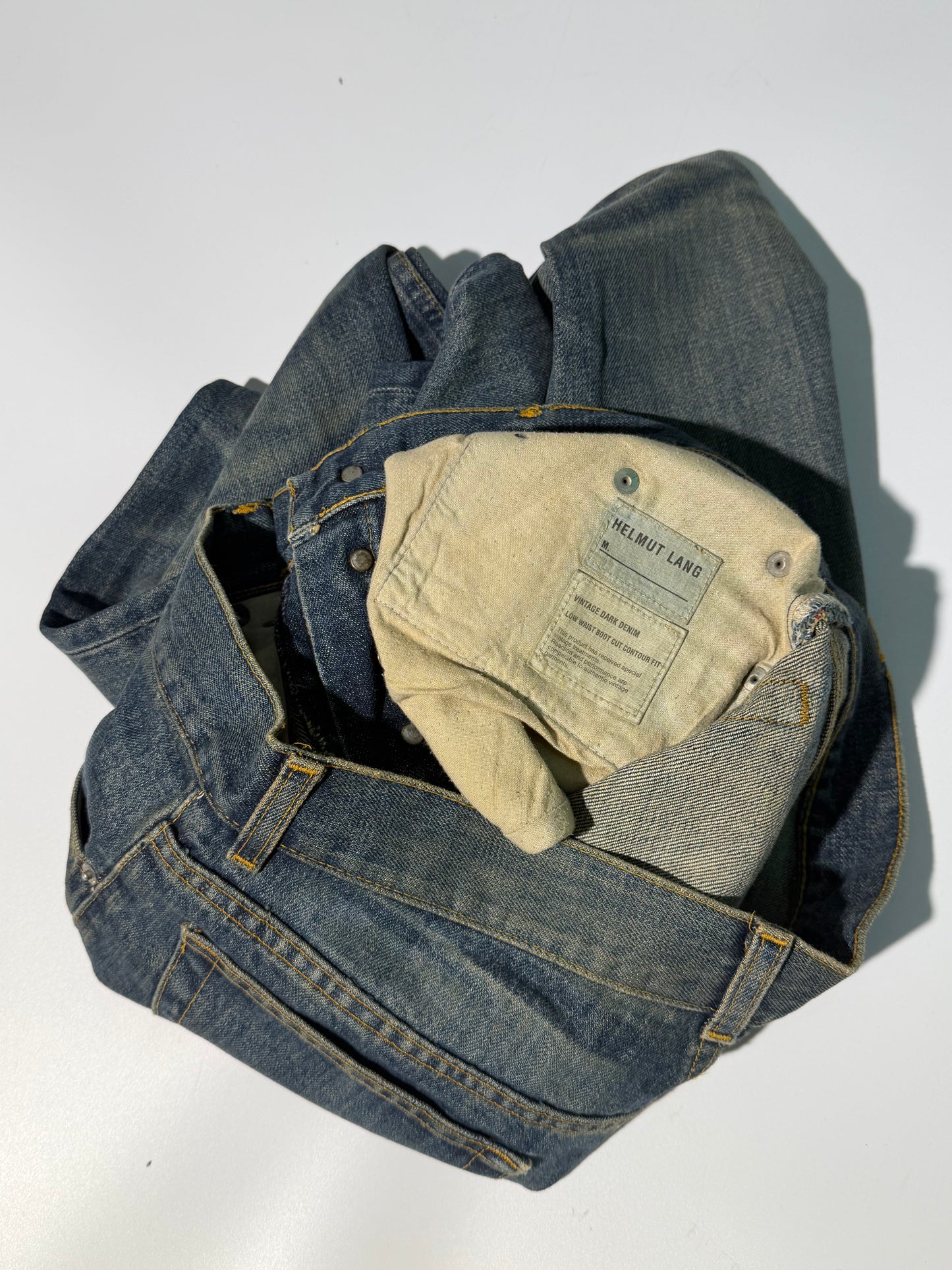 Vintage Helmut Lang Mud-Washed Classic-Cut Denim Pants