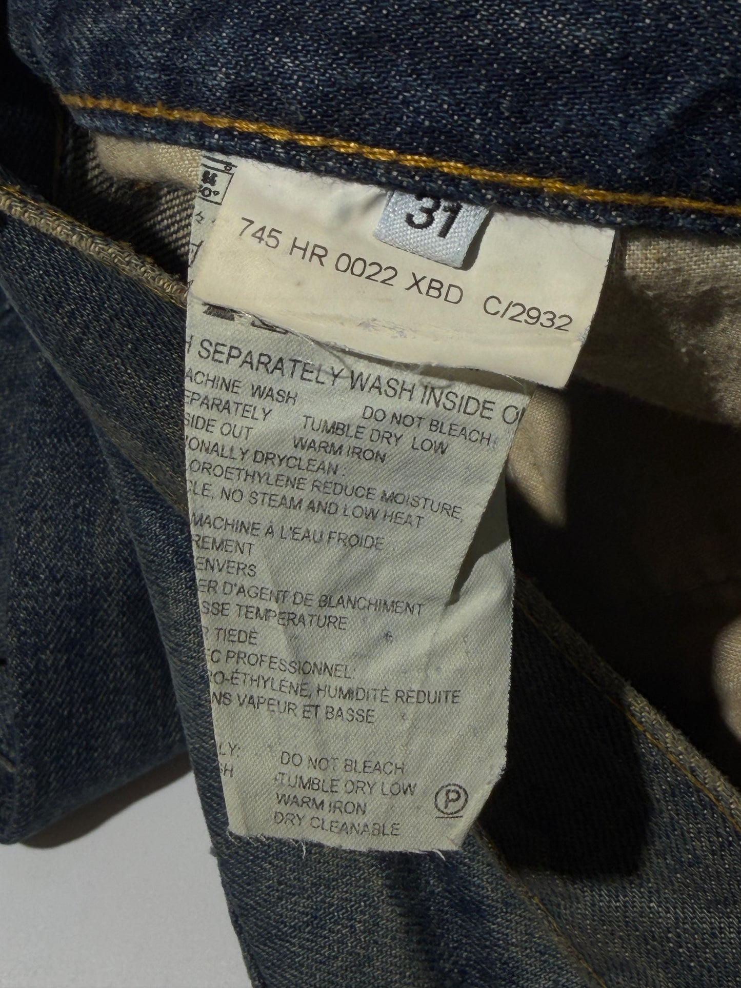 Vintage Helmut Lang Mud-Washed Classic-Cut Denim Pants