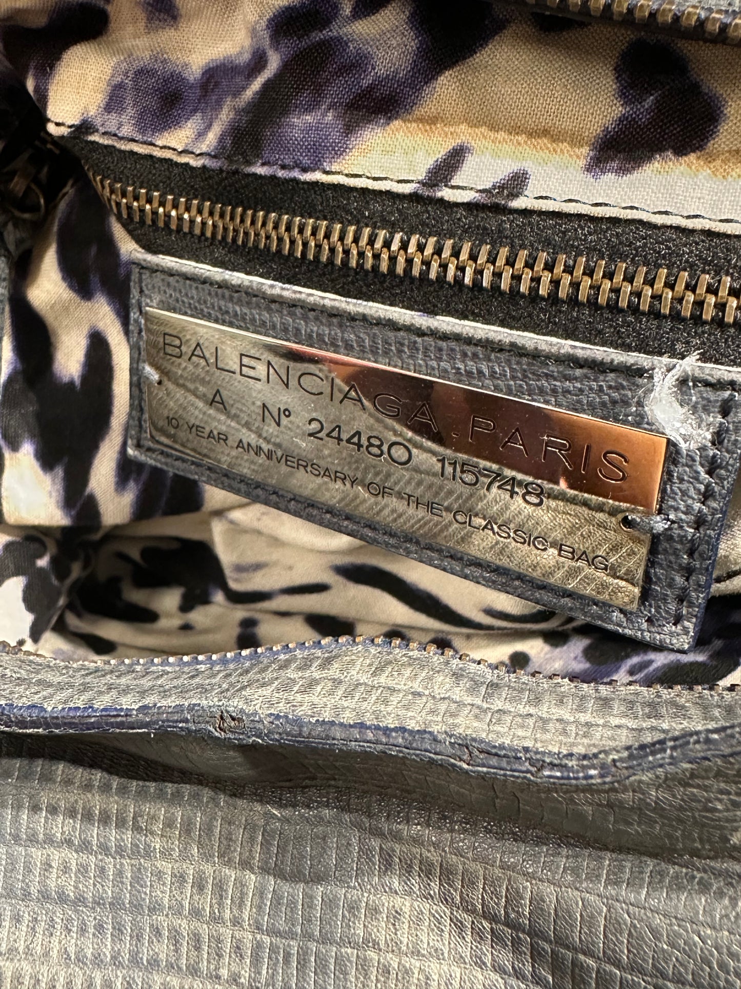 RARE Balenciaga Dark Night Lizard Embossed Leather RH City