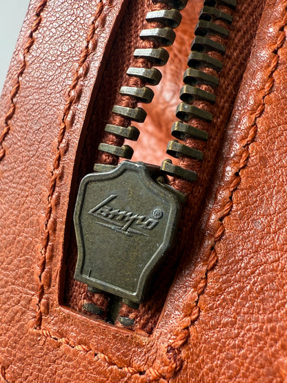 2000’s Balenciaga Orange Brulee Motorcycle Town Bag