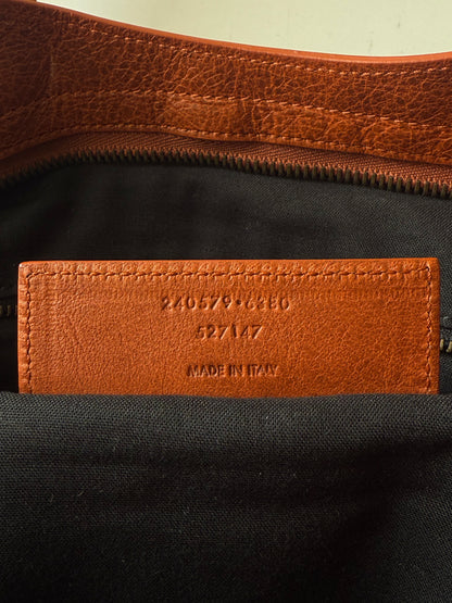 2000’s Balenciaga Orange Brulee Motorcycle Town Bag
