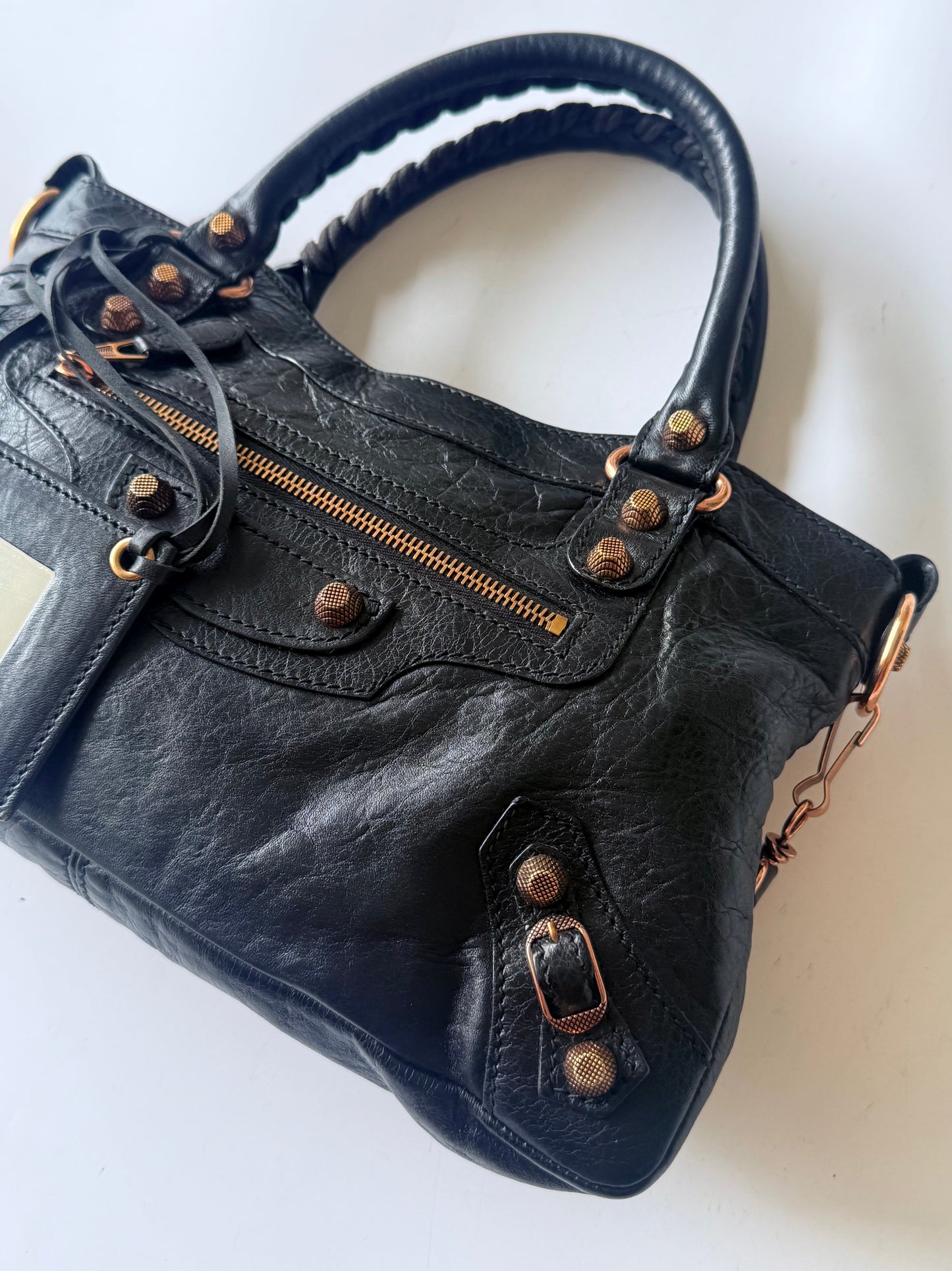 2000’s Balenciaga Black Giant 12 Rose Gold First City Bag