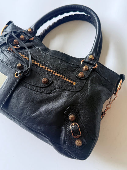 2000’s Balenciaga Black Giant 12 Rose Gold First City Bag