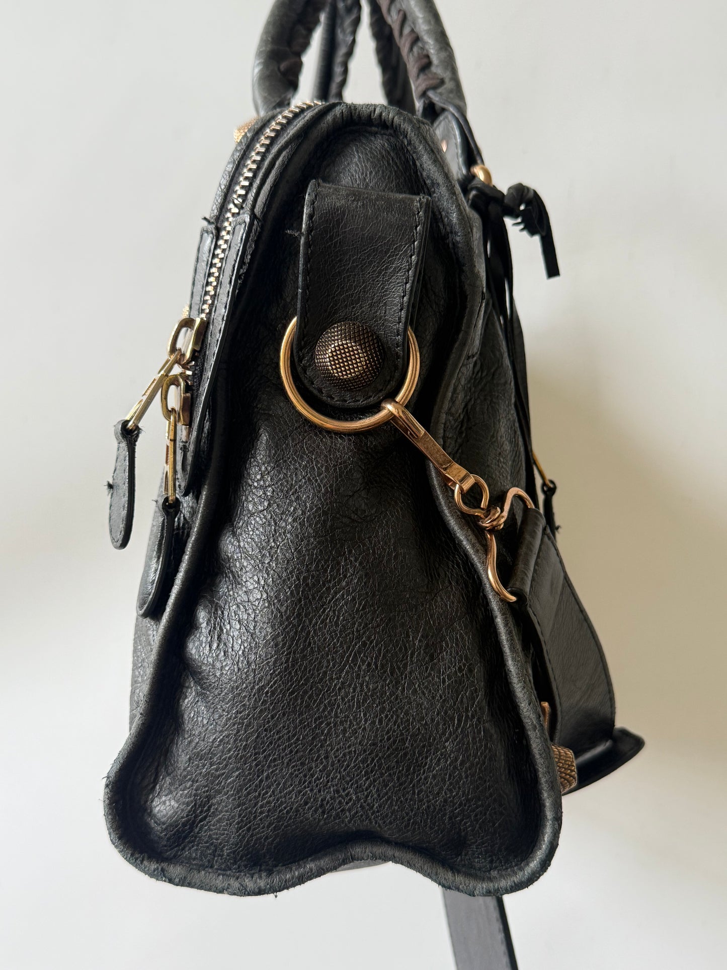 2000’s Balenciaga Black Giant 21 Rose Gold City Bag