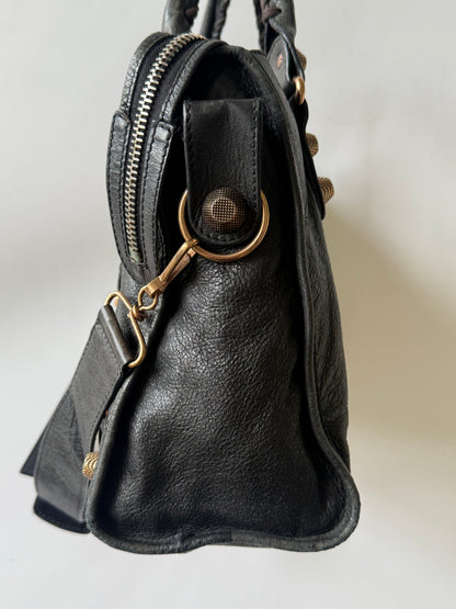 2000’s Balenciaga Black Giant 21 Rose Gold City Bag