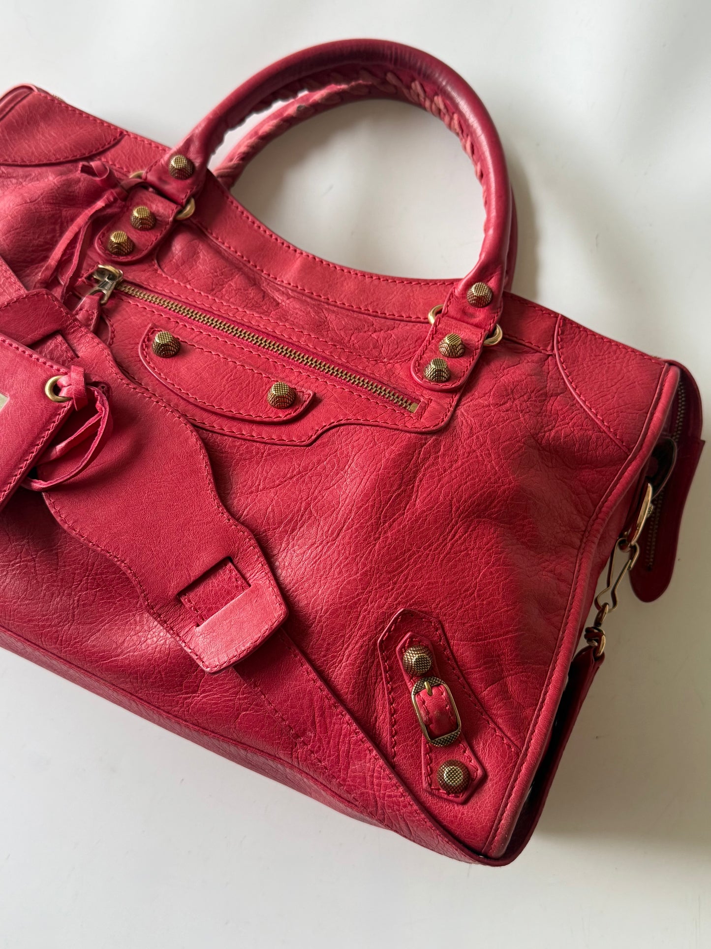 2000’s Balenciaga Red Giant 12 City Motorcycle Bag