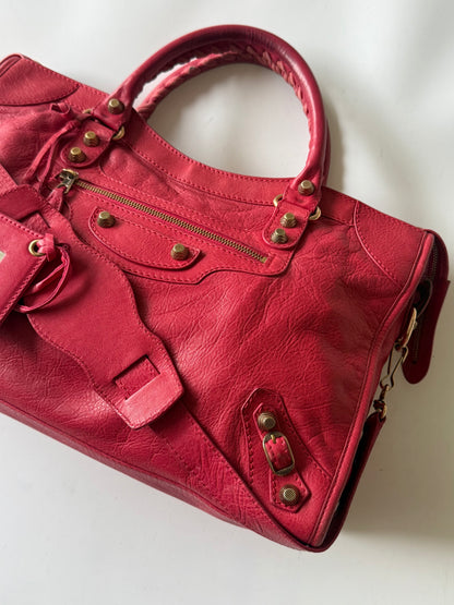 2000’s Balenciaga Red Giant 12 City Motorcycle Bag