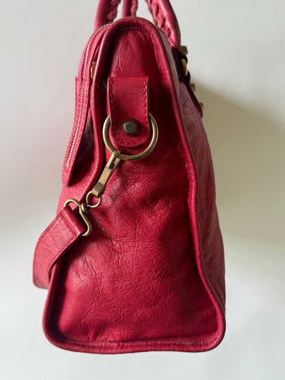 2000’s Balenciaga Red Giant 12 City Motorcycle Bag