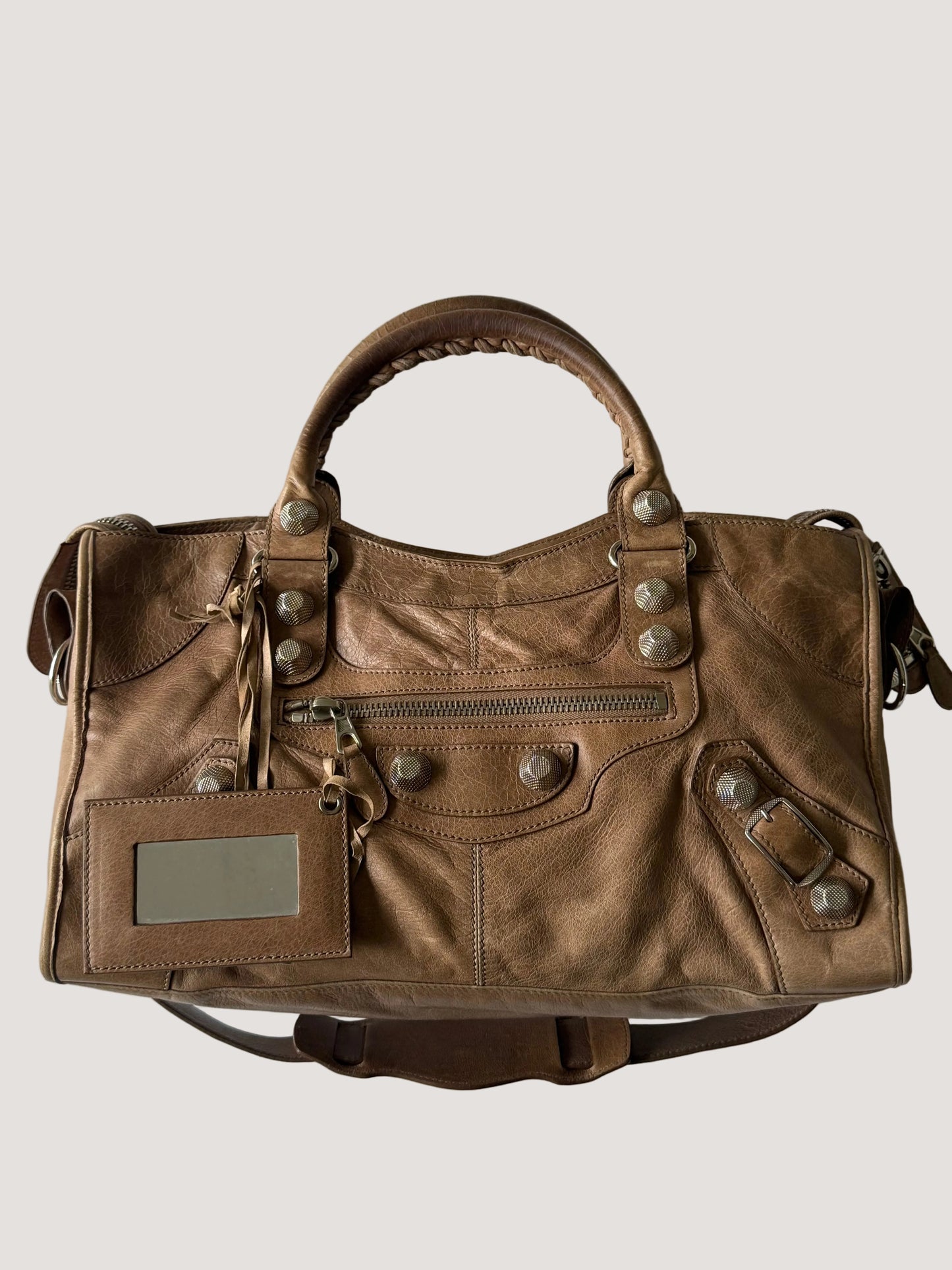 2000’s Balenciaga Brown Giant 21 Silver Hardware City Bag