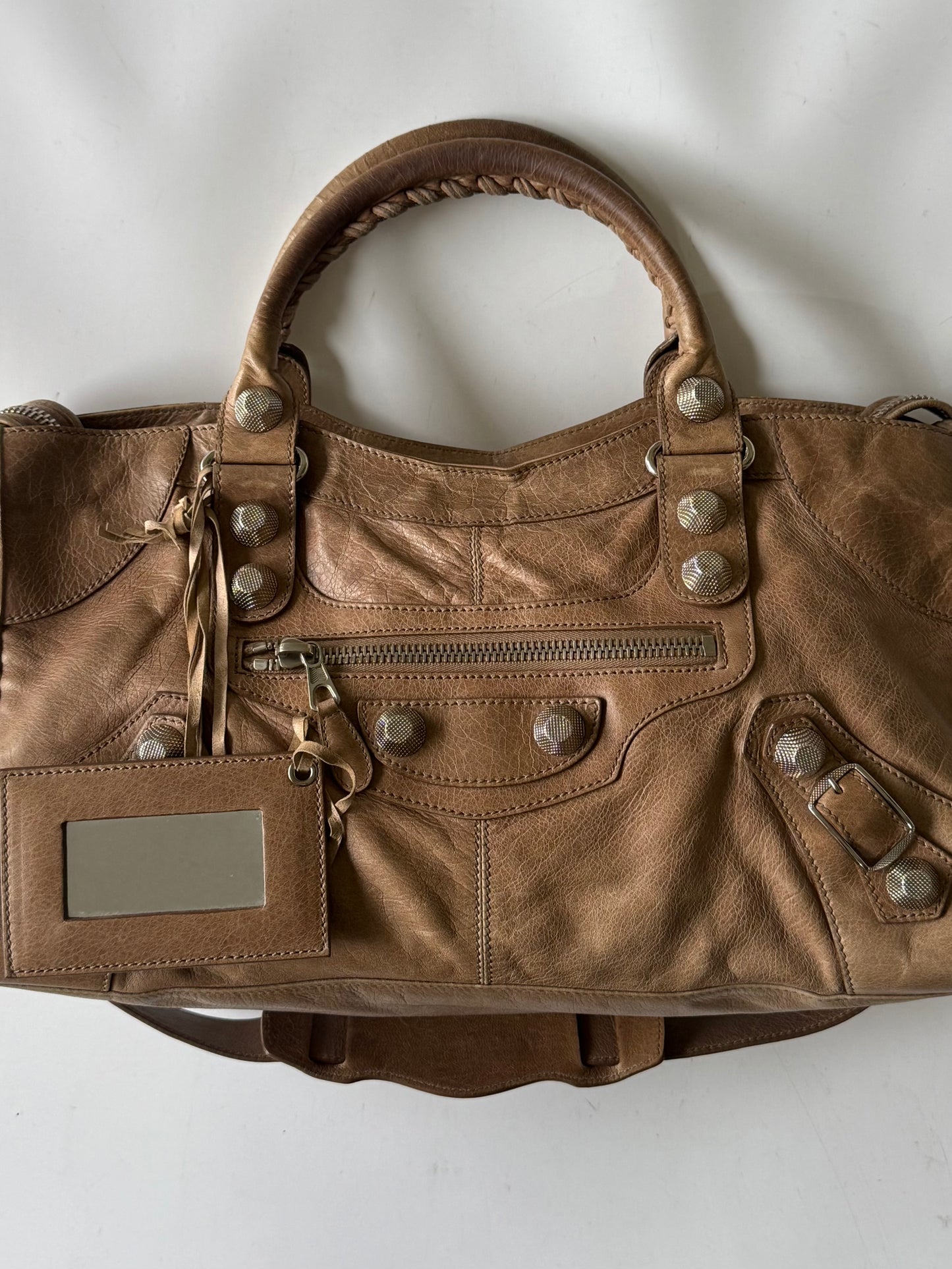 2000’s Balenciaga Brown Giant 21 Silver Hardware City Bag