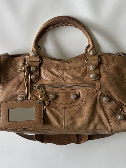 2000’s Balenciaga Brown Giant 21 Silver Hardware City Bag