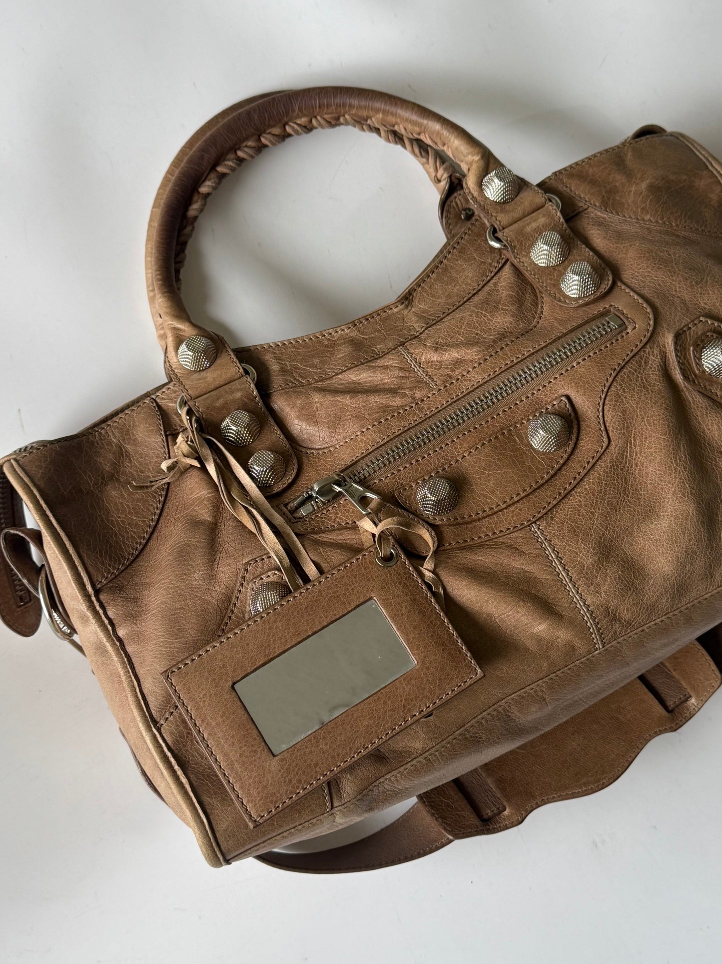 2000’s Balenciaga Brown Giant 21 Silver Hardware City Bag