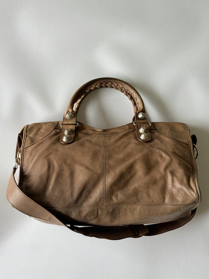 2000’s Balenciaga Brown Giant 21 Silver Hardware City Bag