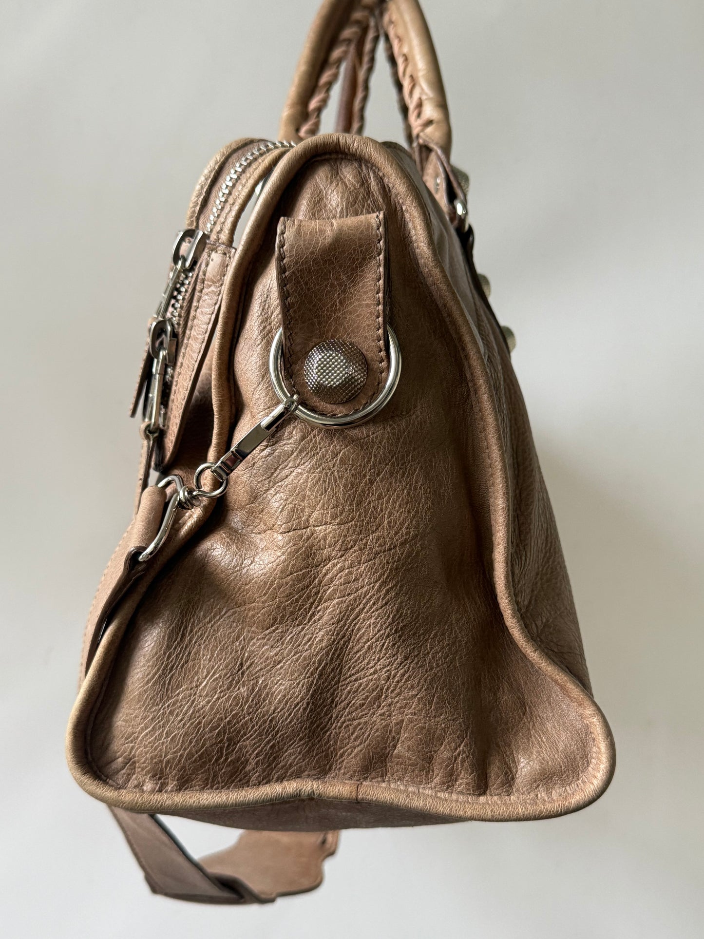 2000’s Balenciaga Brown Giant 21 Silver Hardware City Bag
