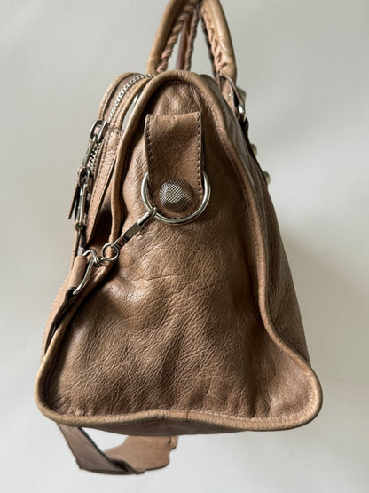 2000’s Balenciaga Brown Giant 21 Silver Hardware City Bag