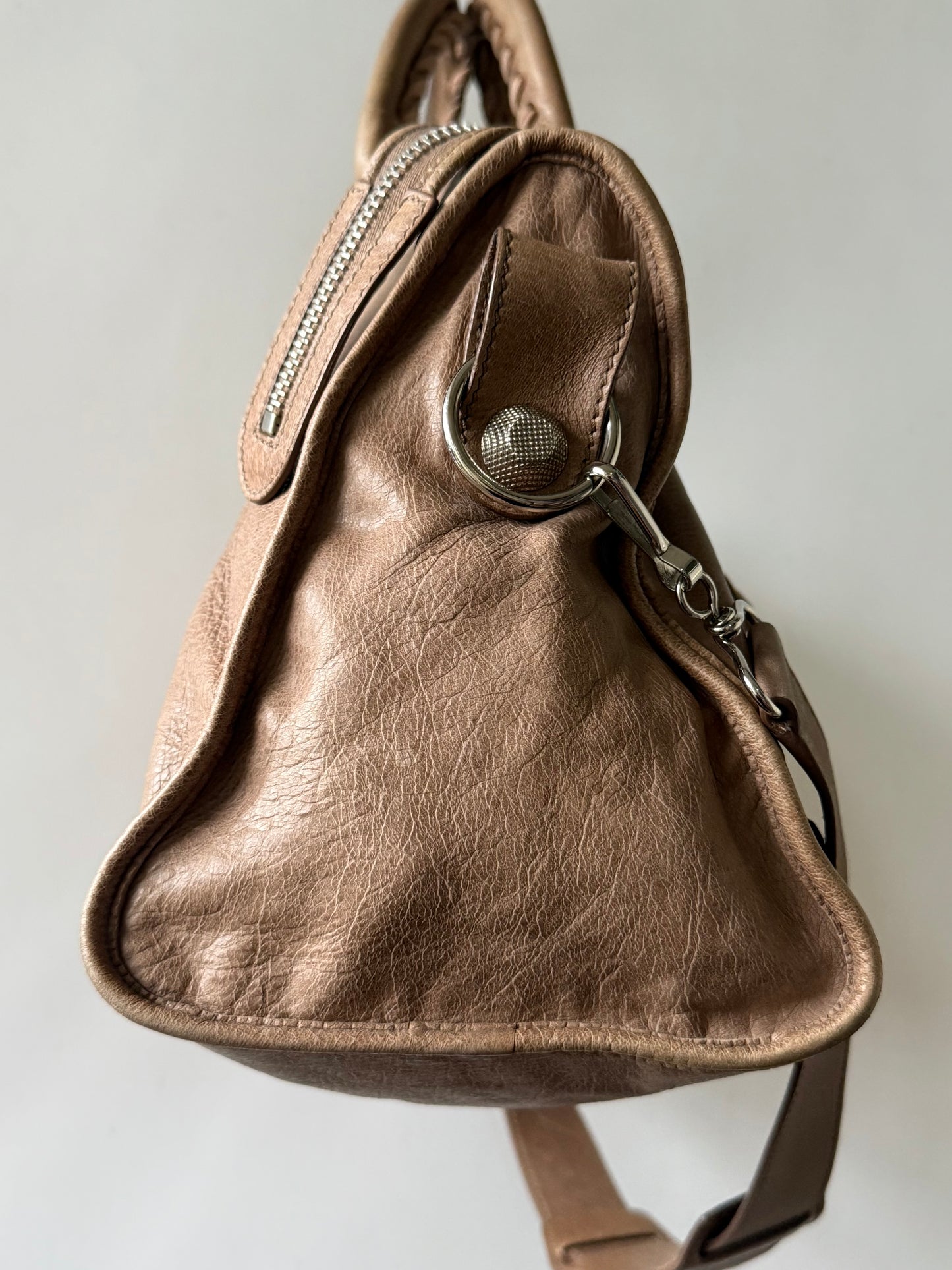 2000’s Balenciaga Brown Giant 21 Silver Hardware City Bag