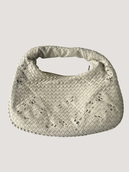 Bottega Veneta White Butterfly Intrecciato Woven Hobo Bag